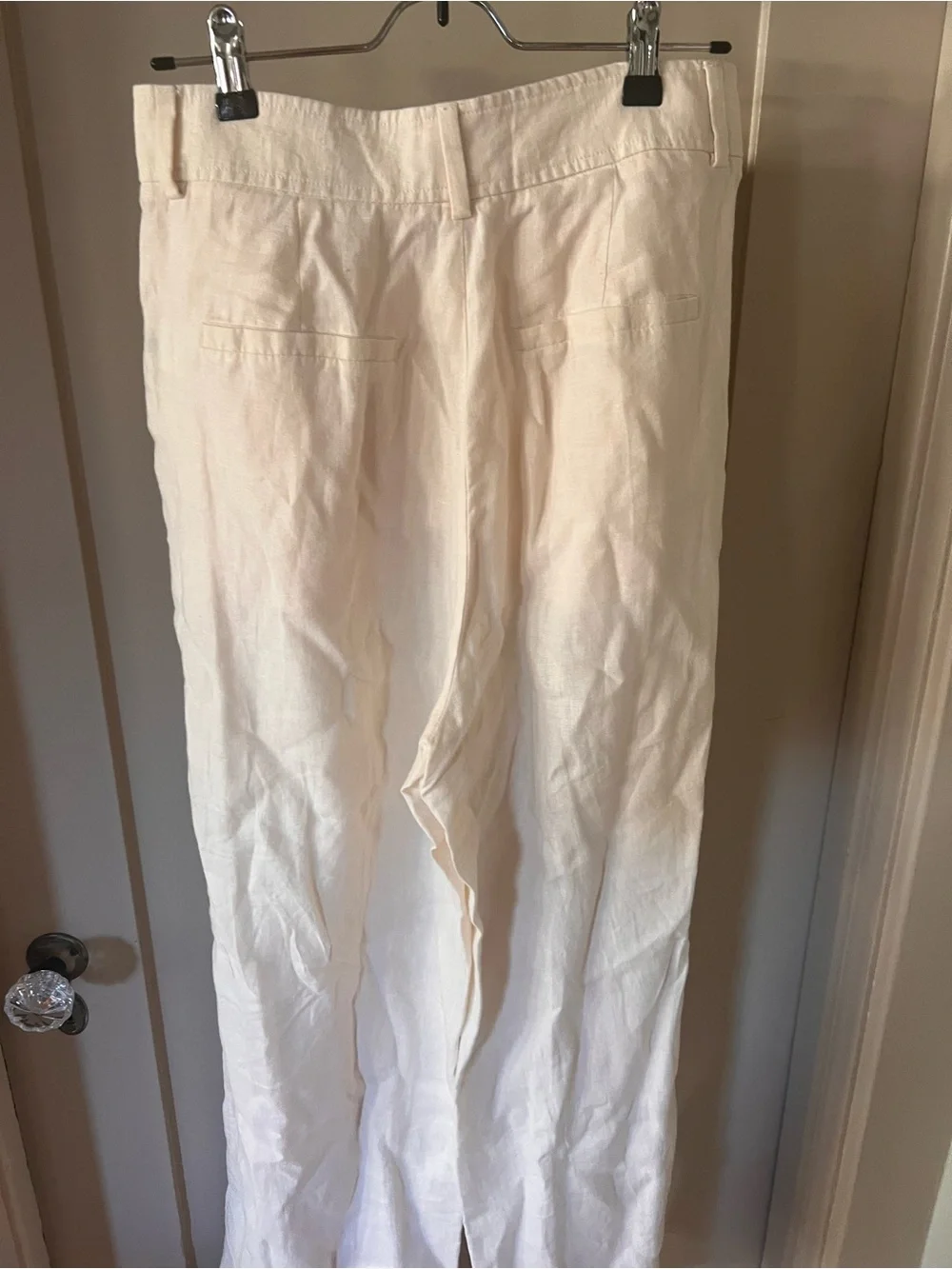 Everlane Wide-Leg Linen Trouser in Light Cream